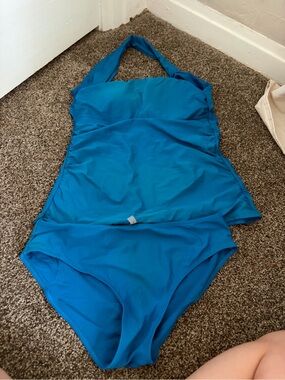 Blue Halter Tankini Set